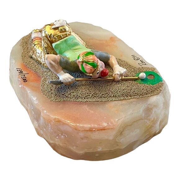 VTG Signed Numbered Ron Lee GOLFING CLOWN FIGURINE Putting Green Limited Edition - Picture 7 of 9